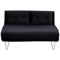2-SITZER-SCHLAFSOFA Samtstoff Schwarz Vestfold - Schwarz, Textil (130/81/80cm) - Beliani