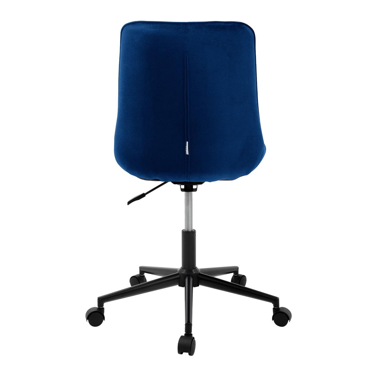 BÜROSTUHL Samt Blau - Blau, Metall (53/97/60cm) - ML-DESIGN