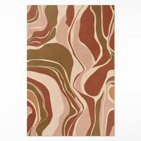 TEPPICH 100x150 cm Abstrakte Flecken Komposition in Boho-Farben - Mokka, Kunststoff (100/150cm) - Wallfluent