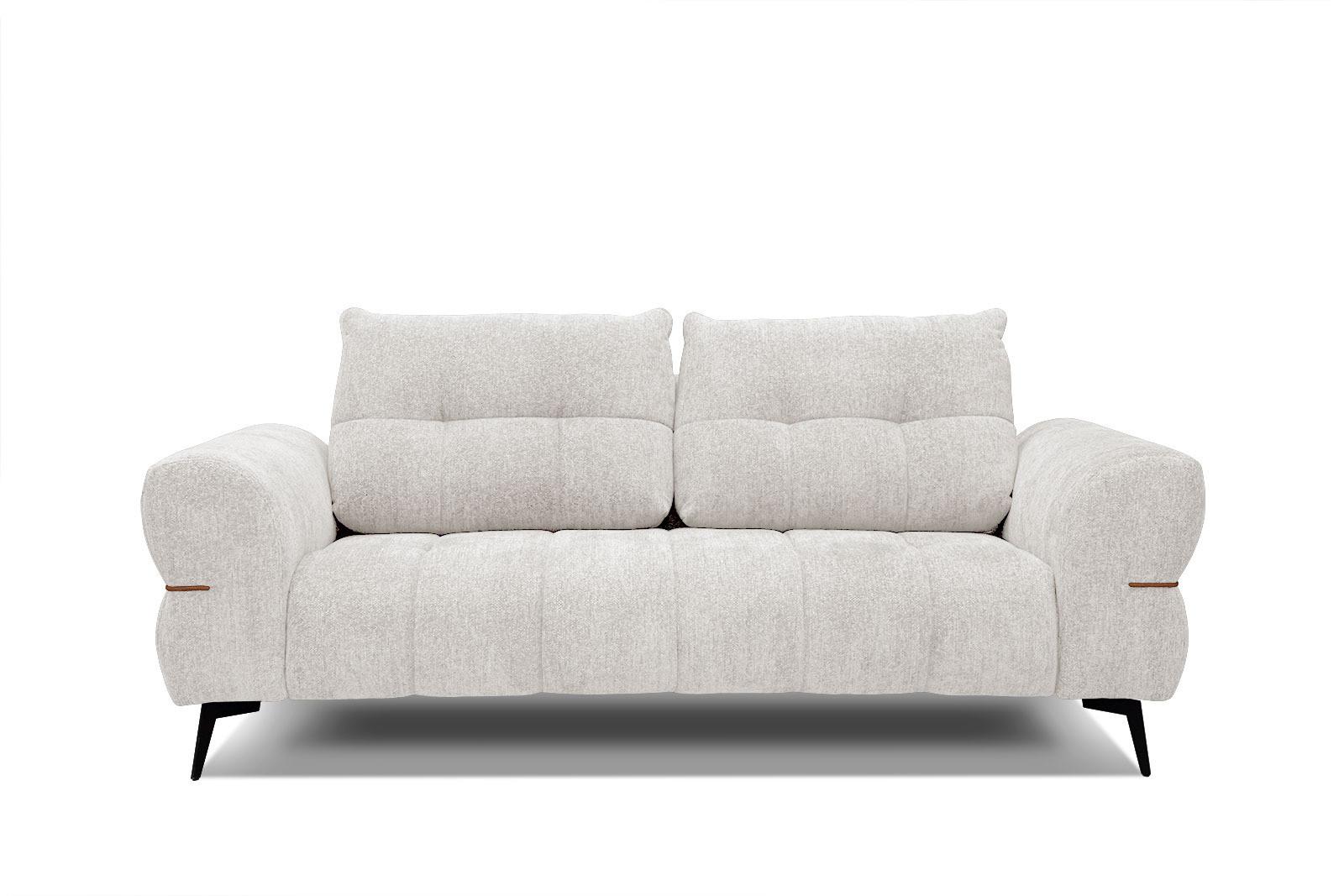 SOFA SALVINI 3-Sitzer, weiß - Schwarz/Weiß, Holzwerkstoff/Textil (176/88/99cm) - Wozimo