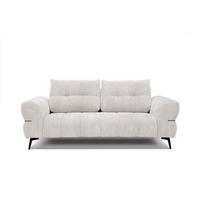 SOFA SALVINI 3-Sitzer, weiß - Schwarz/Weiß, Holzwerkstoff/Textil (176/88/99cm) - Wozimo