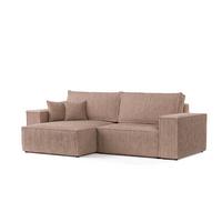 ECKSOFA CAVO mit Schlaffunktion Beige im Tilia Stoff - Beige/Schwarz, Holz/Holzwerkstoff (255/148cm) - AltaBeds