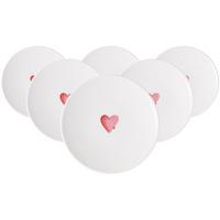 FRÜHSTÜCKSTELLER SENDING LOVE With Love weiß-rot ø 21,2 cm 6er Set - Rot/Weiß, Keramik (21.2cm) - Villeroy & Boch