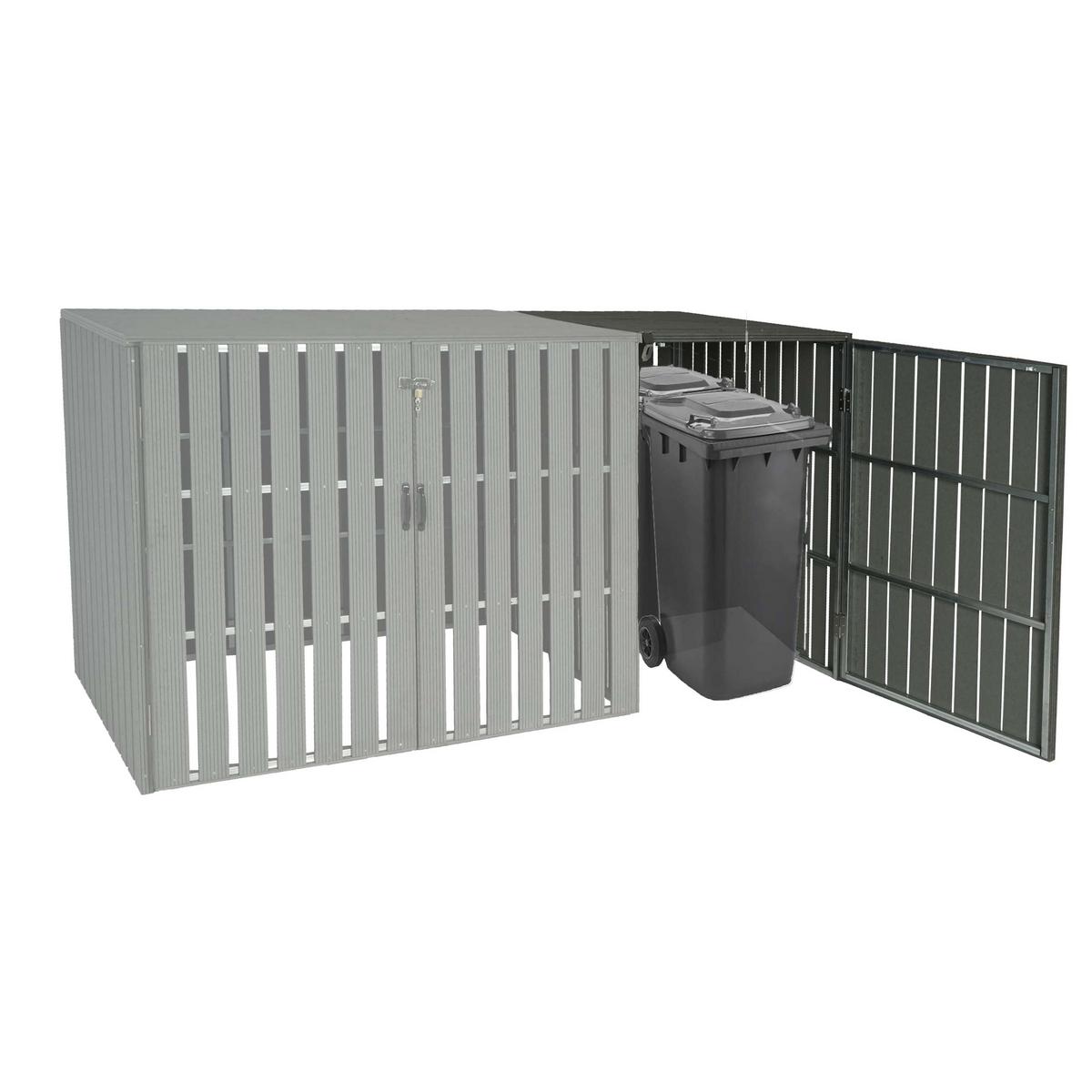 MÜLLTONNENBOX ERWEITERUNG Grau - Grau, Metall (76/115/100cm) - MCW