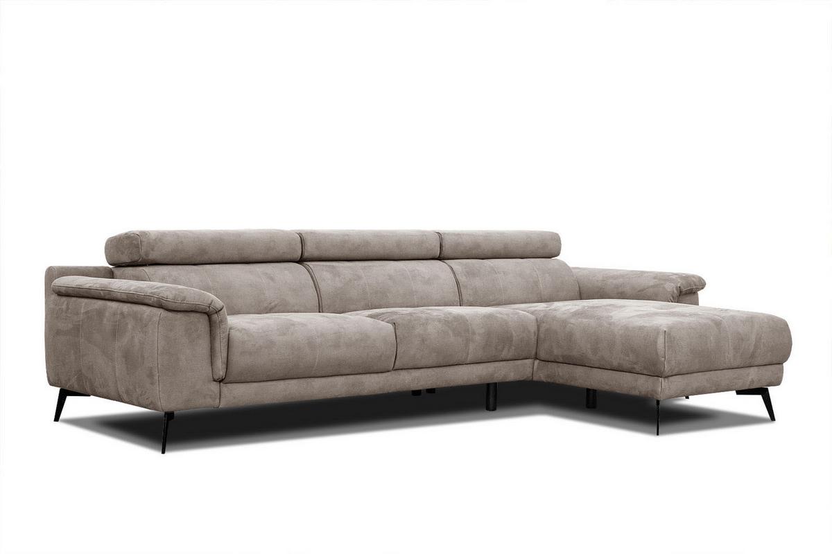 ECKSOFA FIERO 4-Sitzer, beige - Beige/Schwarz, Holzwerkstoff/Textil (288/170cm) - Wozimo