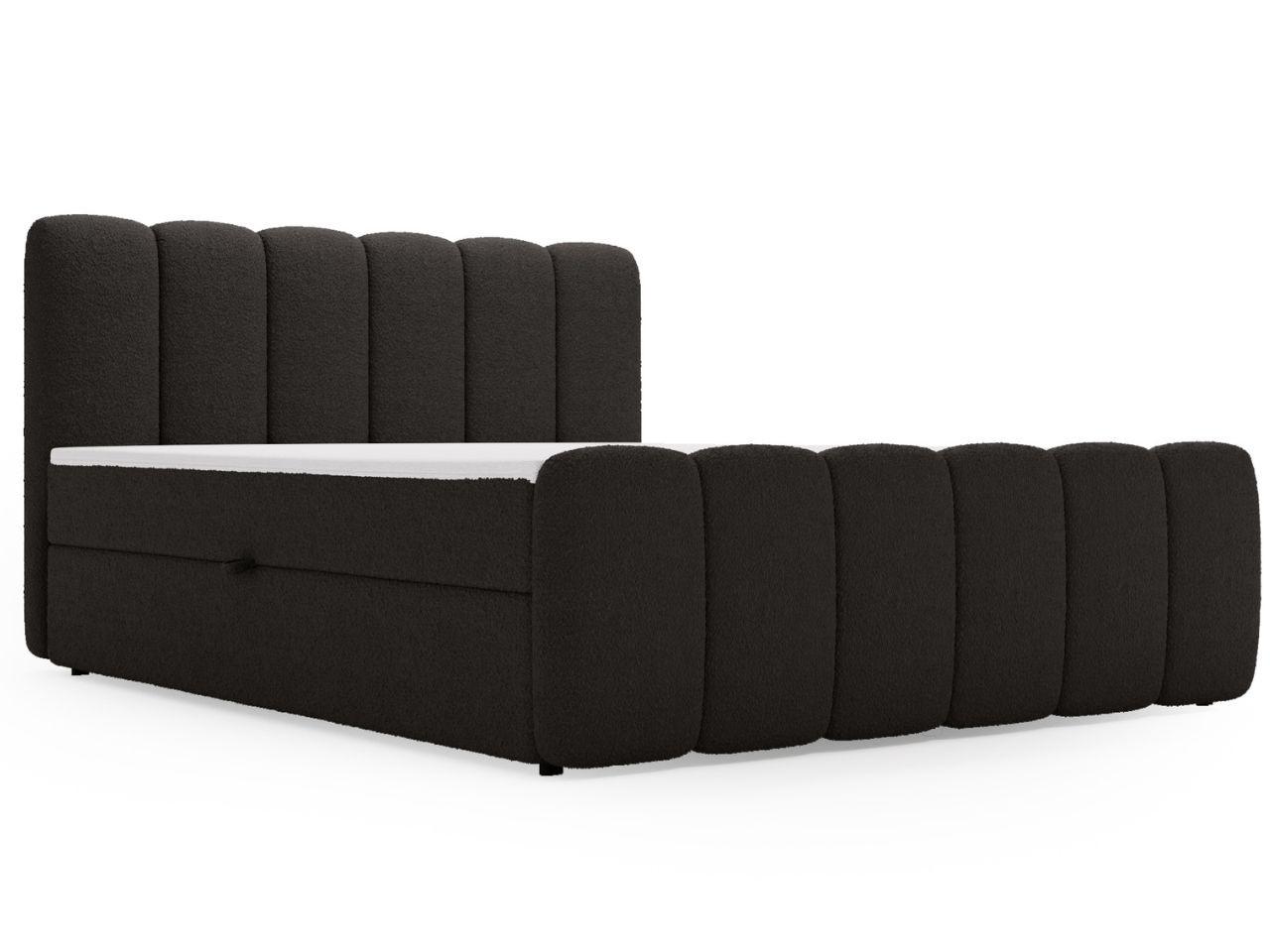 BOXBETT Cloud 140x200 Bouclé-Stoff Schwarz - Schwarz, Holz/Textil (140/200cm) - Graingold