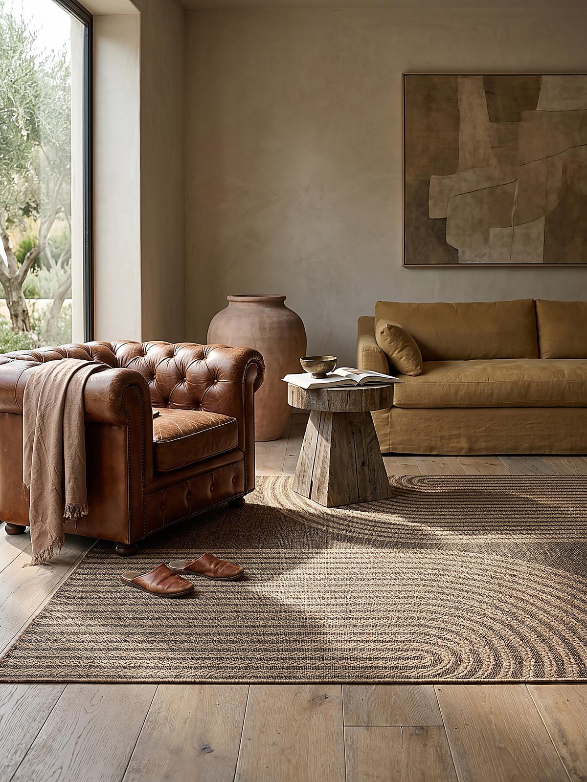 FLACHWEBTEPPICH Geometrisch CORDEV Polypropylen Natur 240 x 340 cm - Beige, Textil (240/340cm) - KADIMA DESIGN