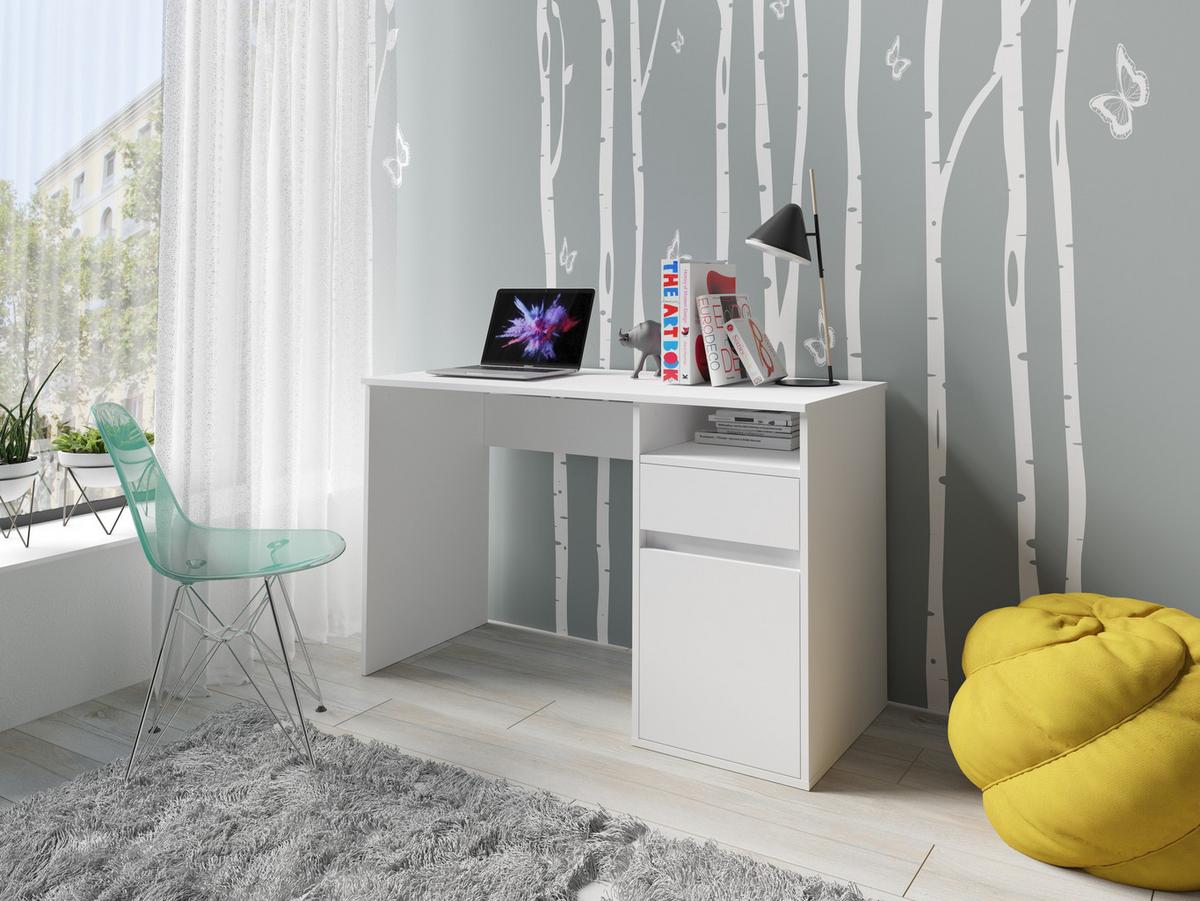 SCHREIBTISCH REGIS 120x53x75,5 cm Bürotisch Computertisch, Weiß - Weiß, Holzwerkstoff (53/120/75.5cm) - MASSENO