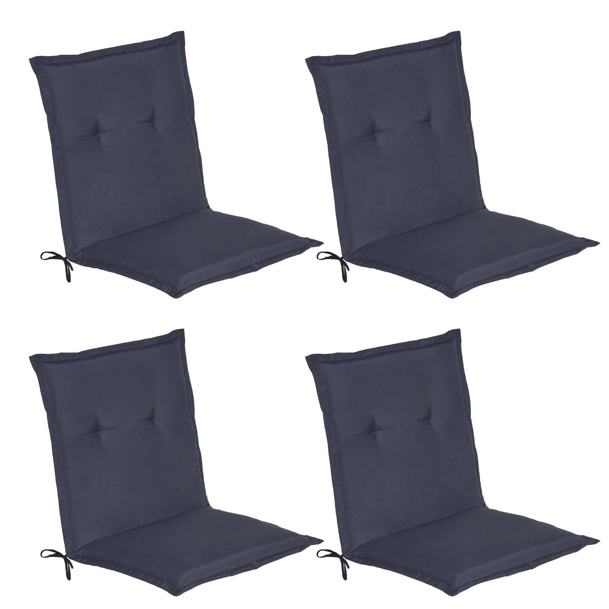 NIEDERLEHNERAUFLAGE Loft NL 100/50/6cm Dunkelblau 4tlg - Dunkelblau, Textil (50/6/100cm) - Beautissu 