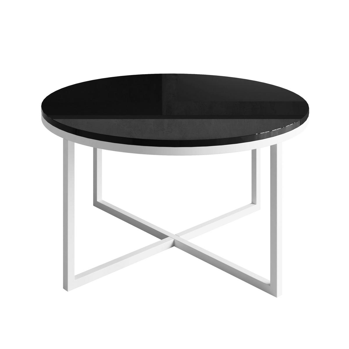COUCHTISCH CIRI-X GLASS Hochglanz - Schwarz/Weiß, Glas (70/70/44.4cm) - Lookway