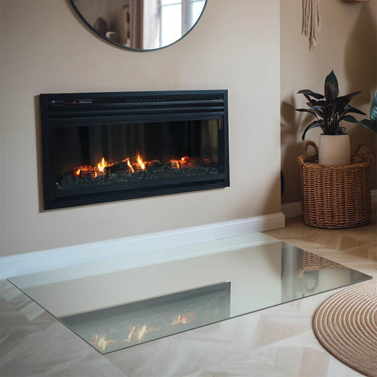 GLASPLATTE für Kamin 120x80 cm - Grün, Glas (120/80/0.4cm) - TULUP