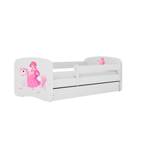 KINDERBETT Prinzessin zu Pferd mit Schublade und Matratze 140/70 - Weiß, Holzwerkstoff (70/140cm) - RAUMHIRSCH FURNITURE