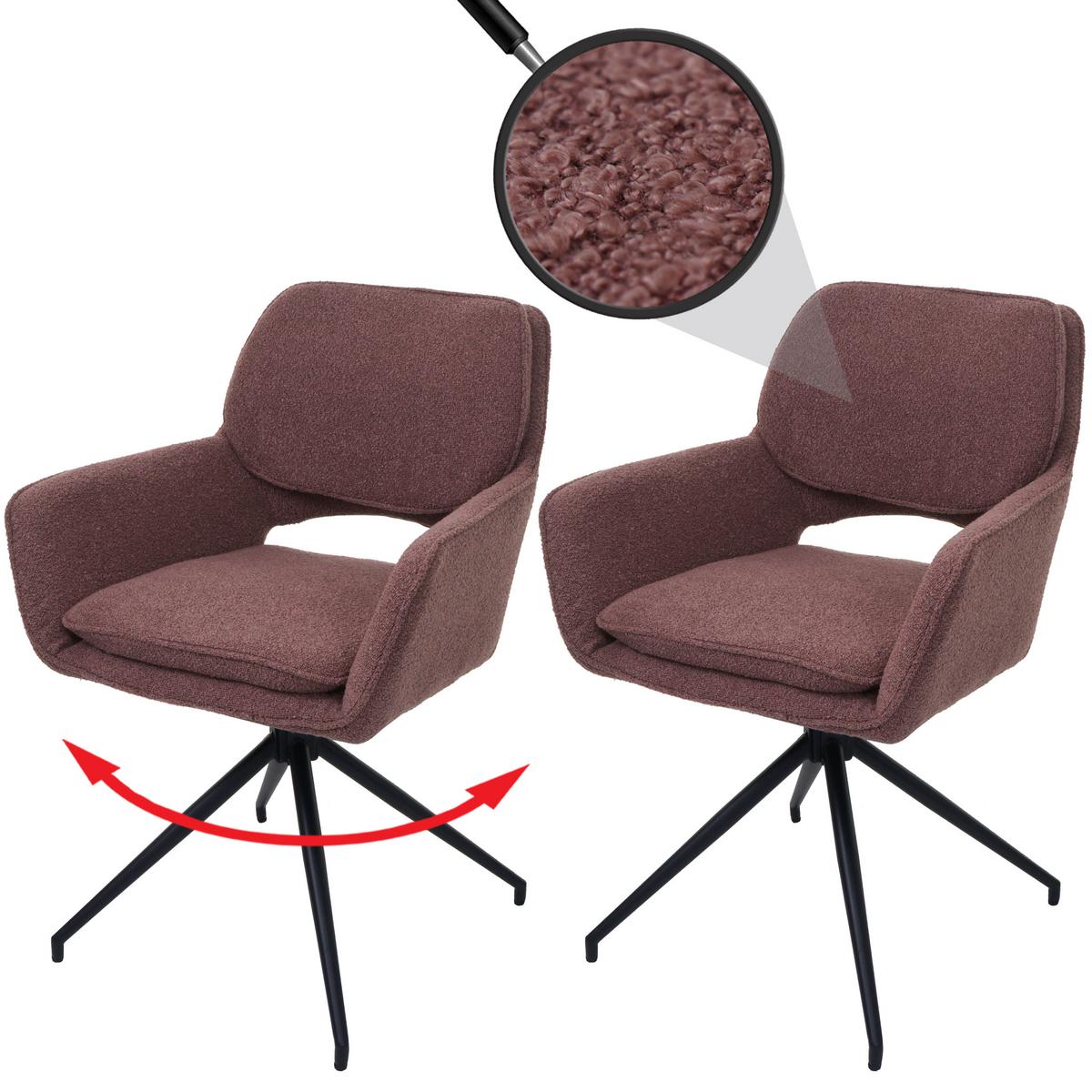 ESSZIMMERSTUHL Braun 2er-Set - Hellbraun/Braun, Textil (57/86/61cm) - MCW