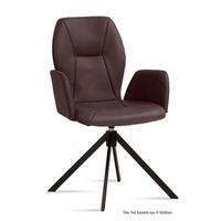 ARMLEHNSTUHL drehbar (6er-Set) Deonne 58x92x60 Schwarz/Braun - Schwarz/Braun, Kunststoff (60/92/58cm) - 58aufmkessel