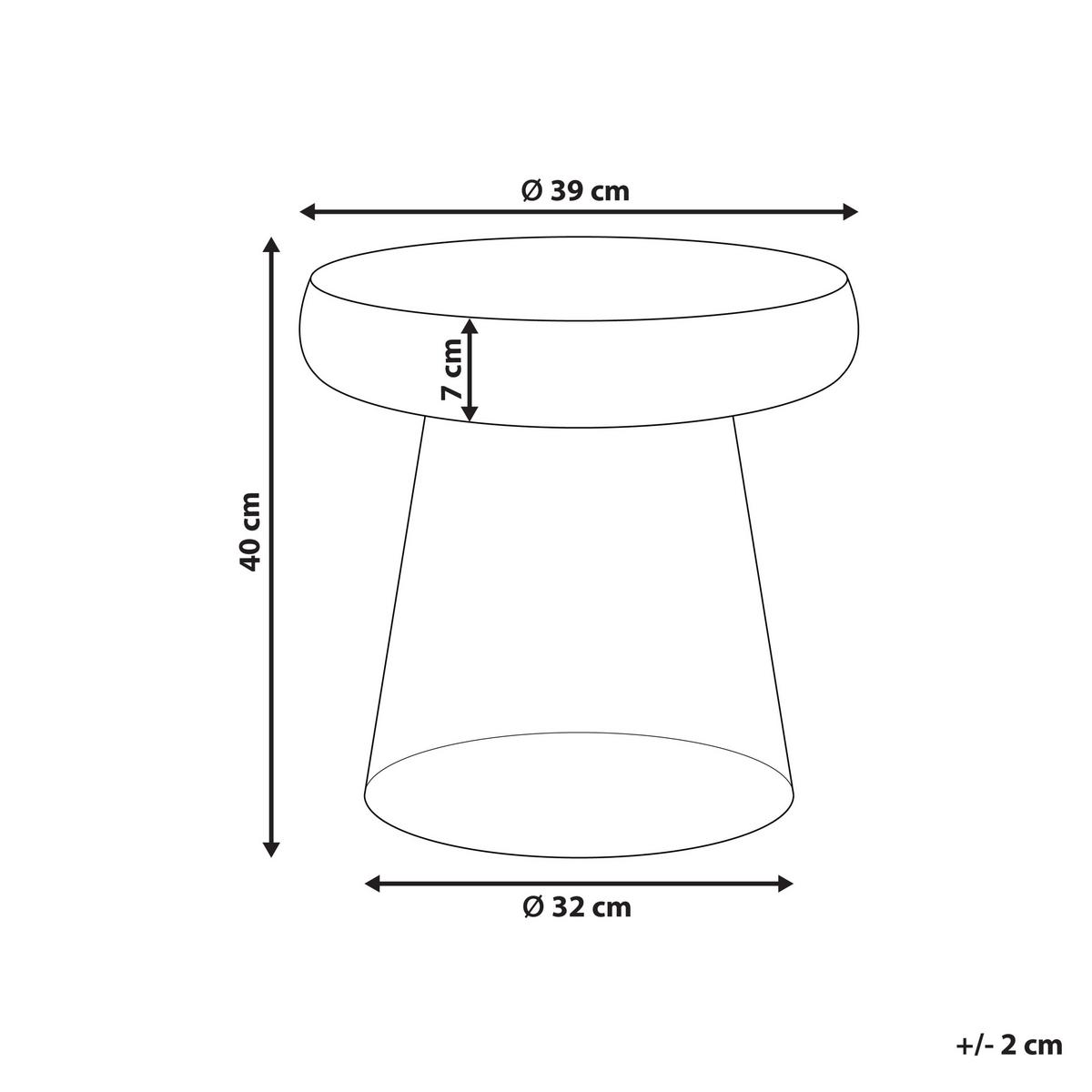 BEISTELLTISCH Rauchglas goldbraun rund 39 cm Caldera - Braun, Glas (39/39/40cm) - Beliani
