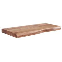 WANDREGAL Massivholz Baumkante Landhausstil, Akazie 60x26x4 cm - Beige, Holz (60/4/26cm) - KADIMA DESIGN