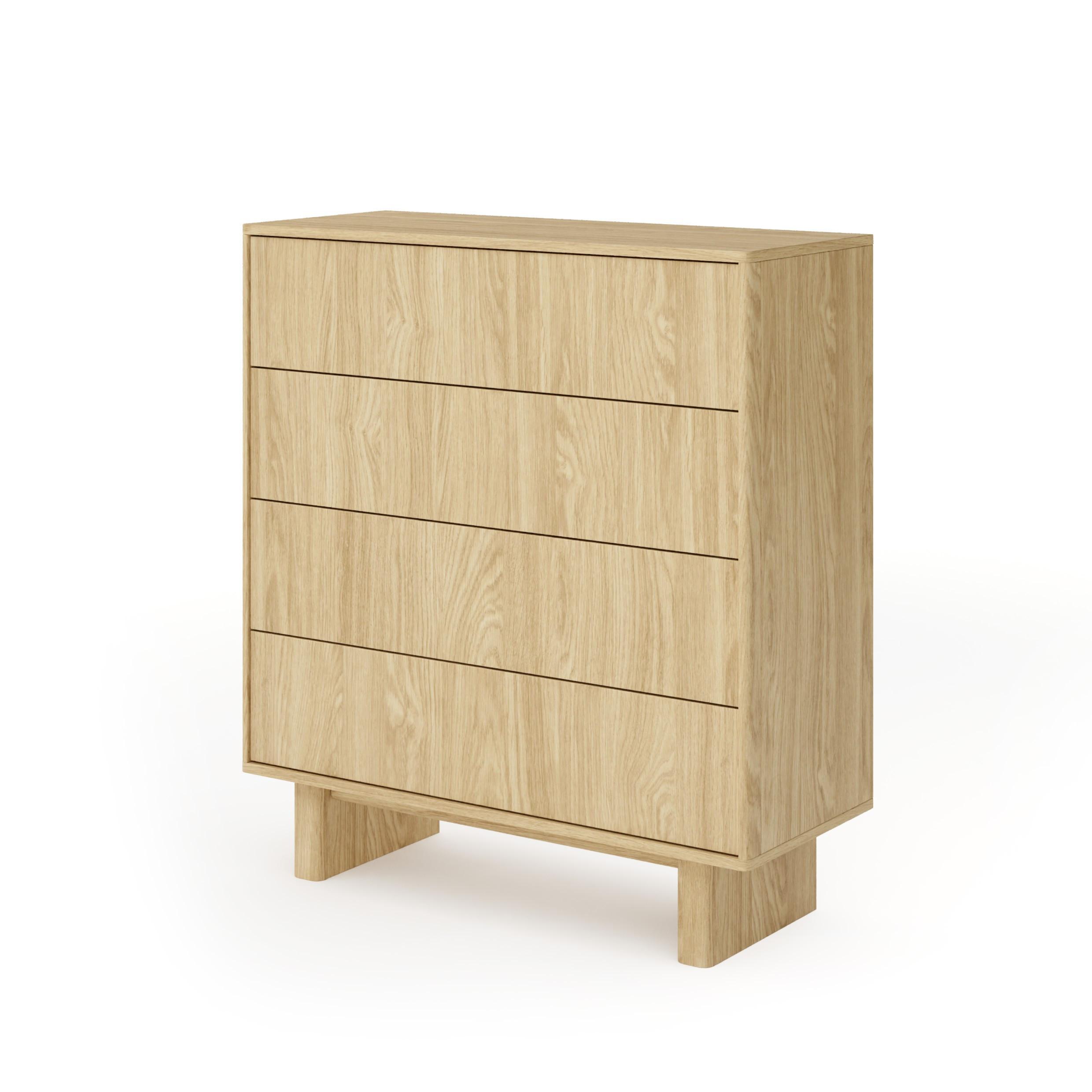 KOMMODE TRAVE 93,5/103,5/38,1cm mit 4 Schubladen Türen Eichefarben - Eichefarben, Holzwerkstoff (93.5/103.5/38.1cm) - MASSENO