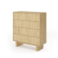 KOMMODE TRAVE 93,5/103,5/38,1cm mit 4 Schubladen Türen Eichefarben - Eichefarben, Holzwerkstoff (93.5/103.5/38.1cm) - MASSENO