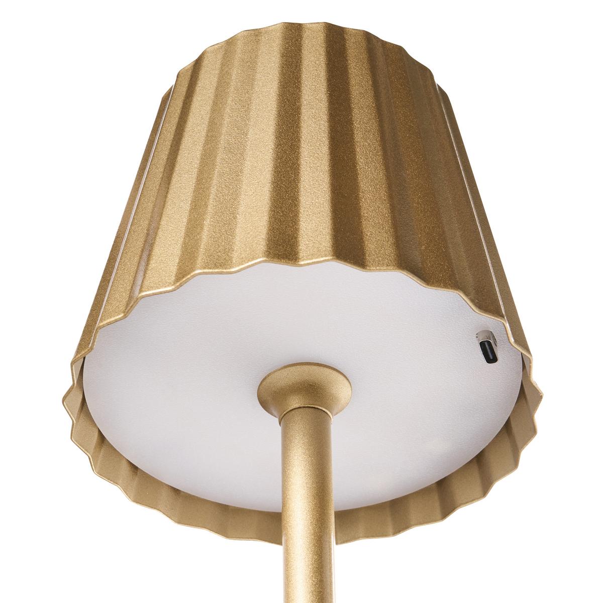 KABELLOSE LED Tischlampe mit Dimmer Metall Gold Abaro - Goldfarben, Metall (10/10/38cm) - Beliani