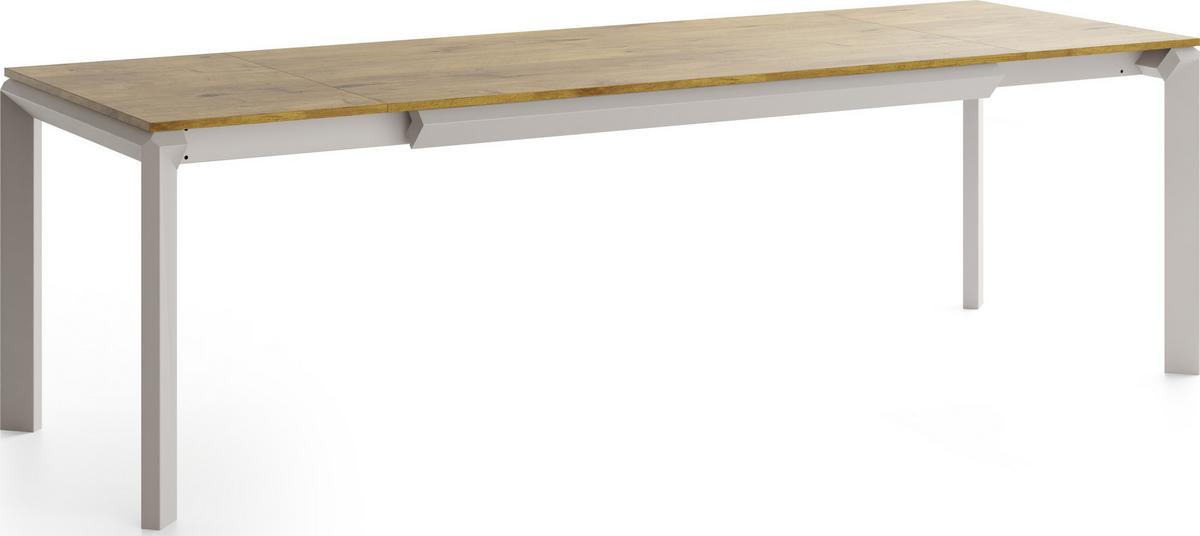 ESSTISCH Elan rechteckig ausziehbar verlängerbar mit Schwarzen Metallbeinen, Eiche Hell Braun 180-270/90/76 cm - Kaschmir/Eichefarben, Holzwerkstoff/Metall (90/270/76cm) - WFL GROUP