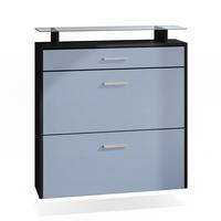 SCHUHSCHRANK Malea Front in Denim - Pastellblau, Holzwerkstoff (89/96/23cm) - Vladon