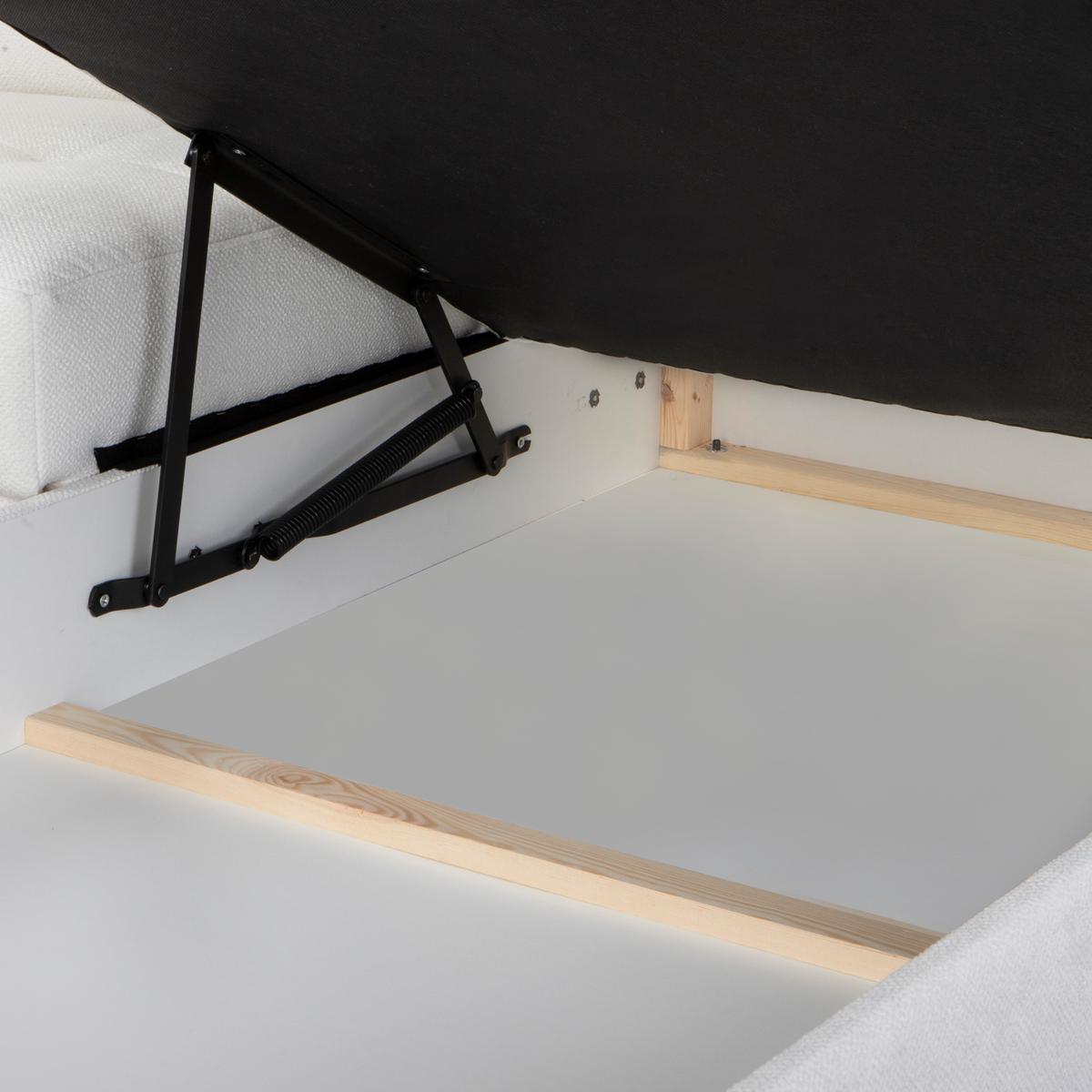 ECKSOFA VOLA Weiß Velours-Stoff mit Schlaffunktion - Weiß, Holz (270/199cm) - MASSENO