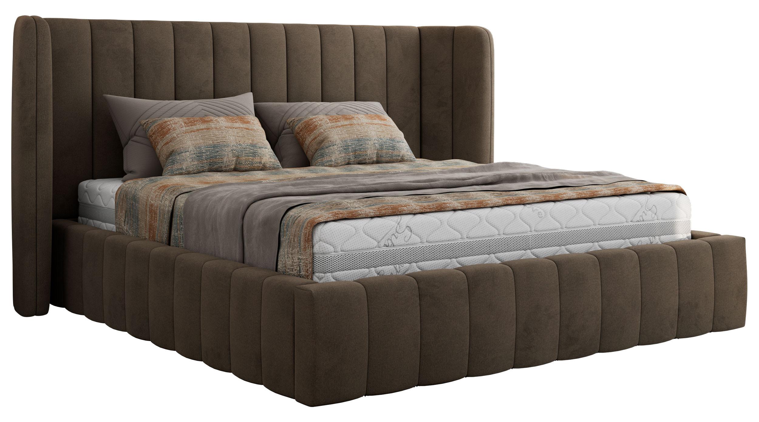 POLSTERBETT GOLETTA CLASSIC 200/200 - Braun Velvet - ohne Matratze - Braun, Textil (200/200cm) - MKS