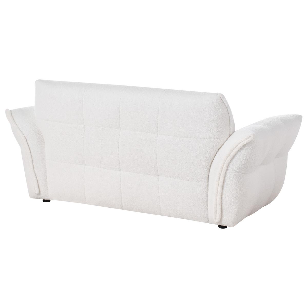 2-SITZER-SOFA Bouclé Weiß Halba - Weiß, Textil (174/80/85cm) - Beliani