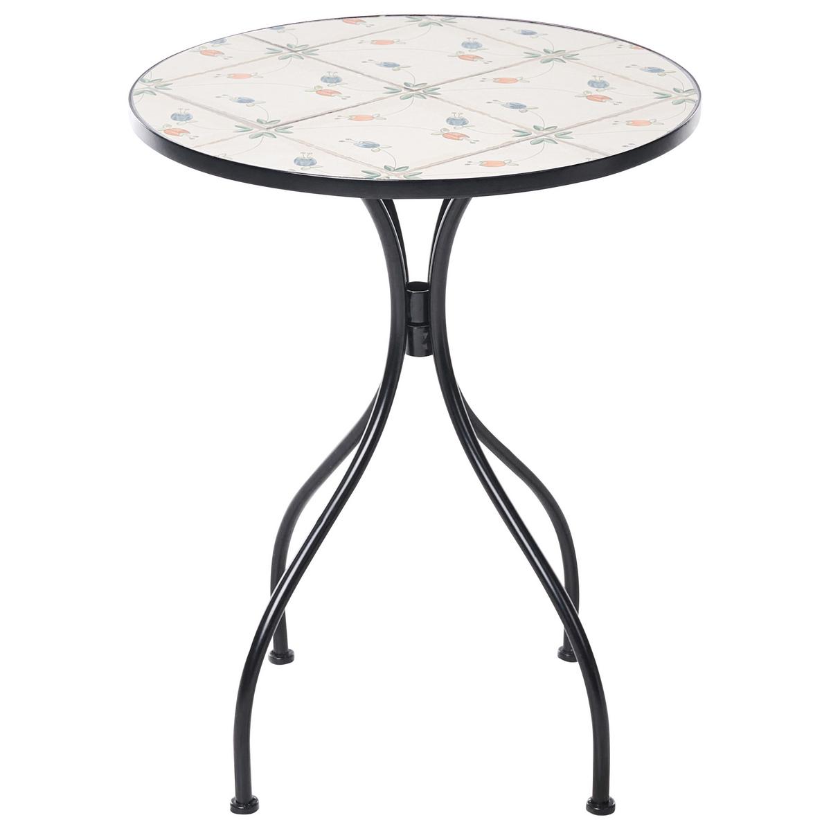 BISTRO-SET Metall Schwarz Carona - Weiß, Metall - Beliani