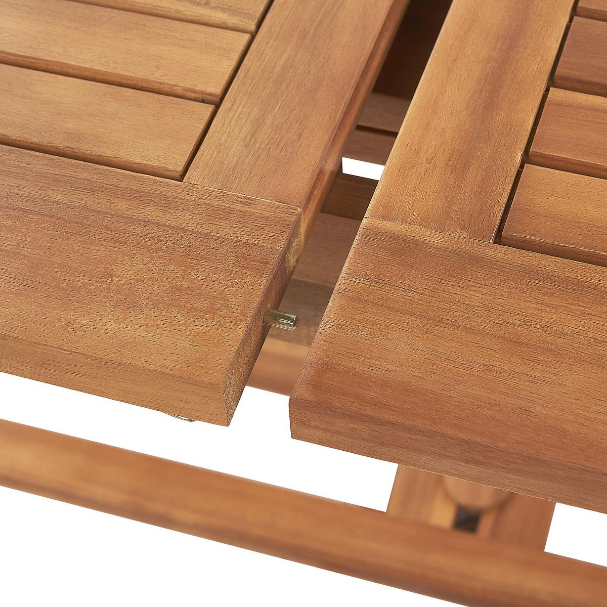 GARTENTISCH Akazienholz hellbraun 160/220/90 cm ausziehbar Java - Hellbraun, Holz (160/90/74cm) - Beliani