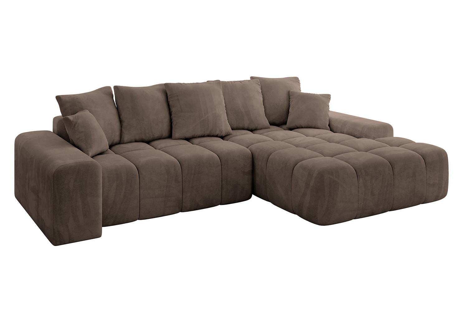 ECKSOFA Ottomane Rechts ENSI-L - 267x164x69 cm Braun - Braun, Holzwerkstoff/Kunststoff (164/267cm) - ALTDECOR