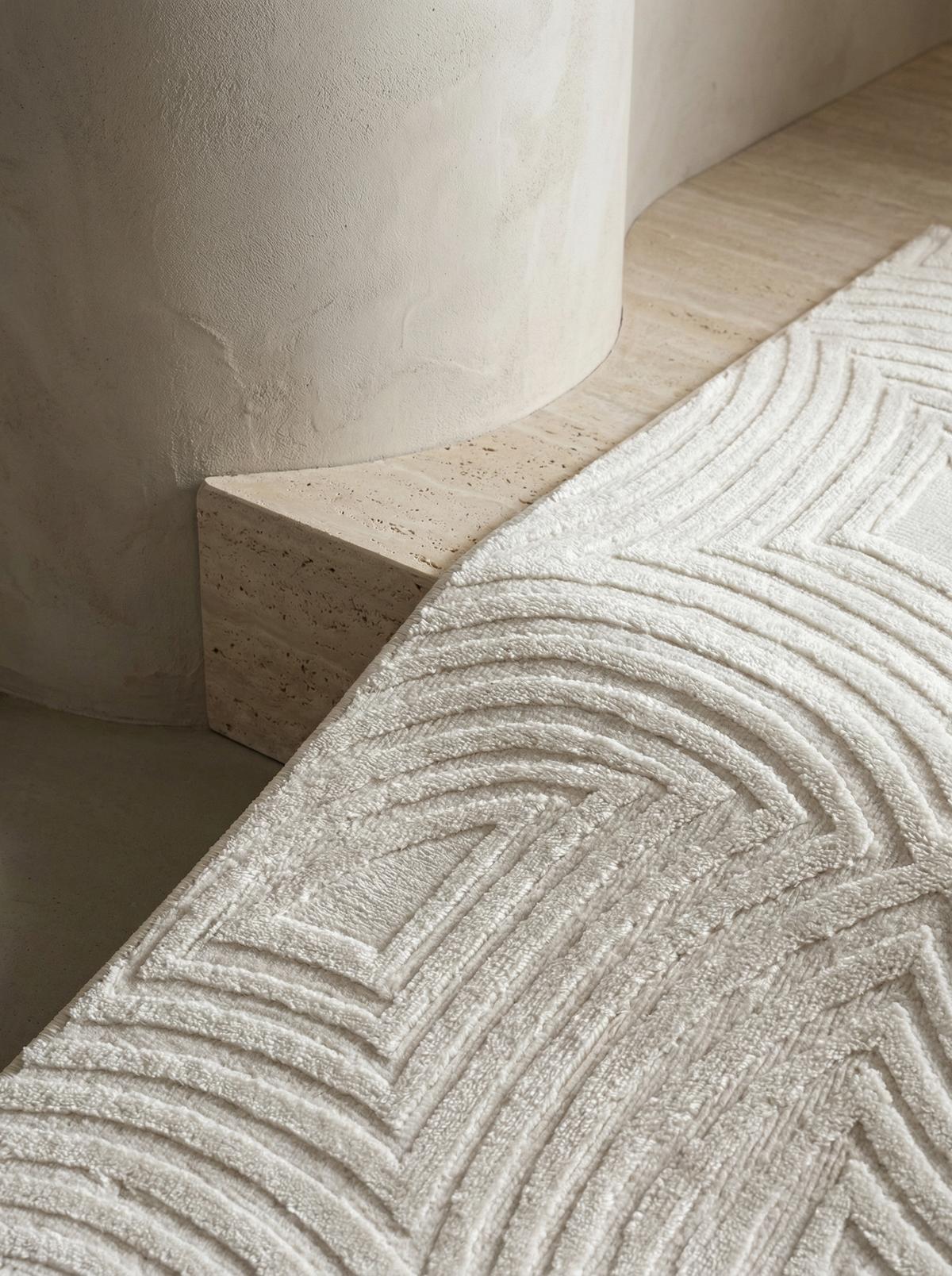 TEPPICH Kurzflor ILLER in Creme, mit 3D-Design, Florhöhe 12 mm, 240 x 340 cm - Beige, Textil (340/240cm) - KADIMA DESIGN