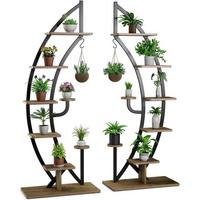 BLUMENSTÄNDER Braun - Braun, Holz (60/155/30cm) - COSTWAY