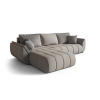 ECKSOFA Misato In Wind - Hellgrau, Holzwerkstoff/Textil (175/280cm) - Fun Möbel
