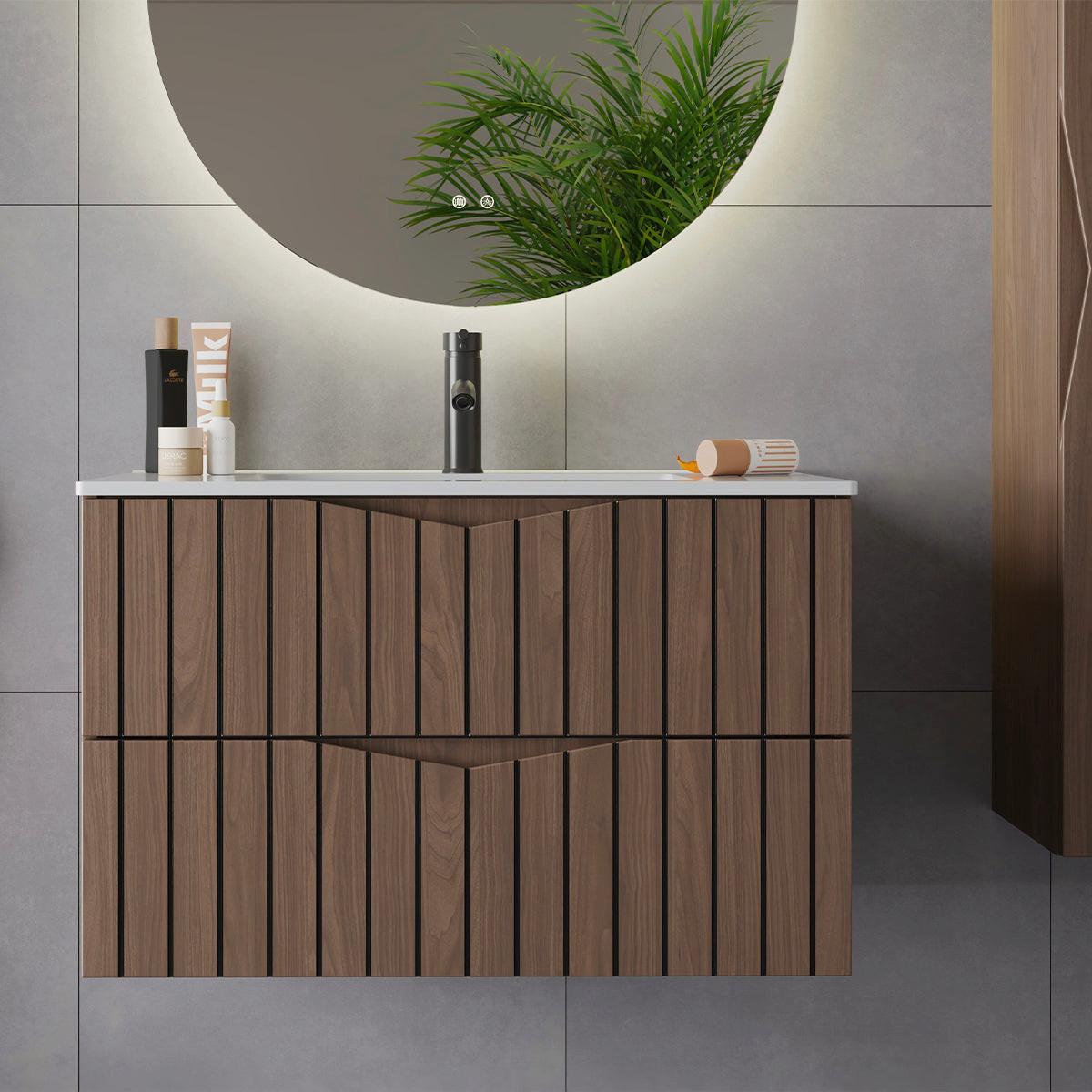 WASCHTISCH 80cm Siena Holz und Schwarz - Schwarz, Holzwerkstoff (80/50/45.8cm) - Petits-meubles