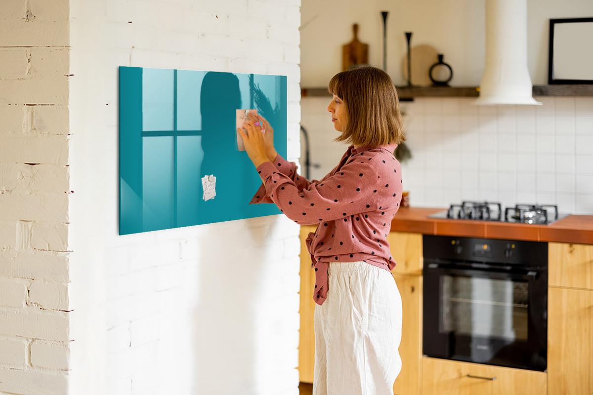 MAGNETTAFEL 100x70 Marineblau schwarzer Marker - Mintgrün, Glas (100/0.4/70cm) - TULUP