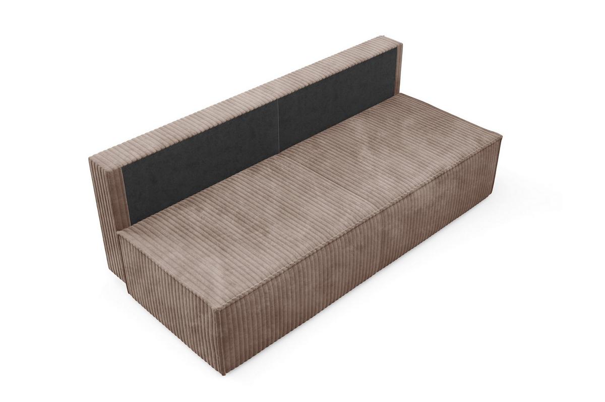BETTSOFA TESSO Braun Kordstoff mit Schlaffunktion - Braun, Holz (202/74/94cm) - MASSENO