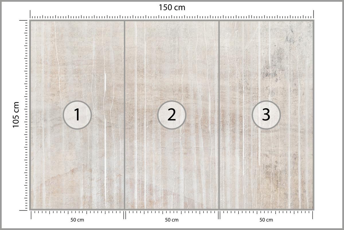 FOTOTAPETE Beton Optik Abstraktion Vintage Stil 150x105 - Beige/Braun, Papier (150/105cm) - Muralo