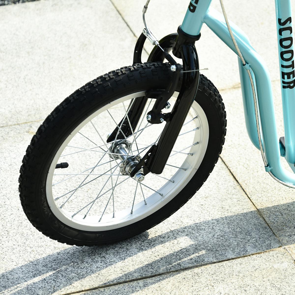 KINDERROLLER ab 5 jahre Scooter Cityroller Kinder Luftreifen verstellbar Blau - Blau, Metall (135/58/88cm) - HOMCOM