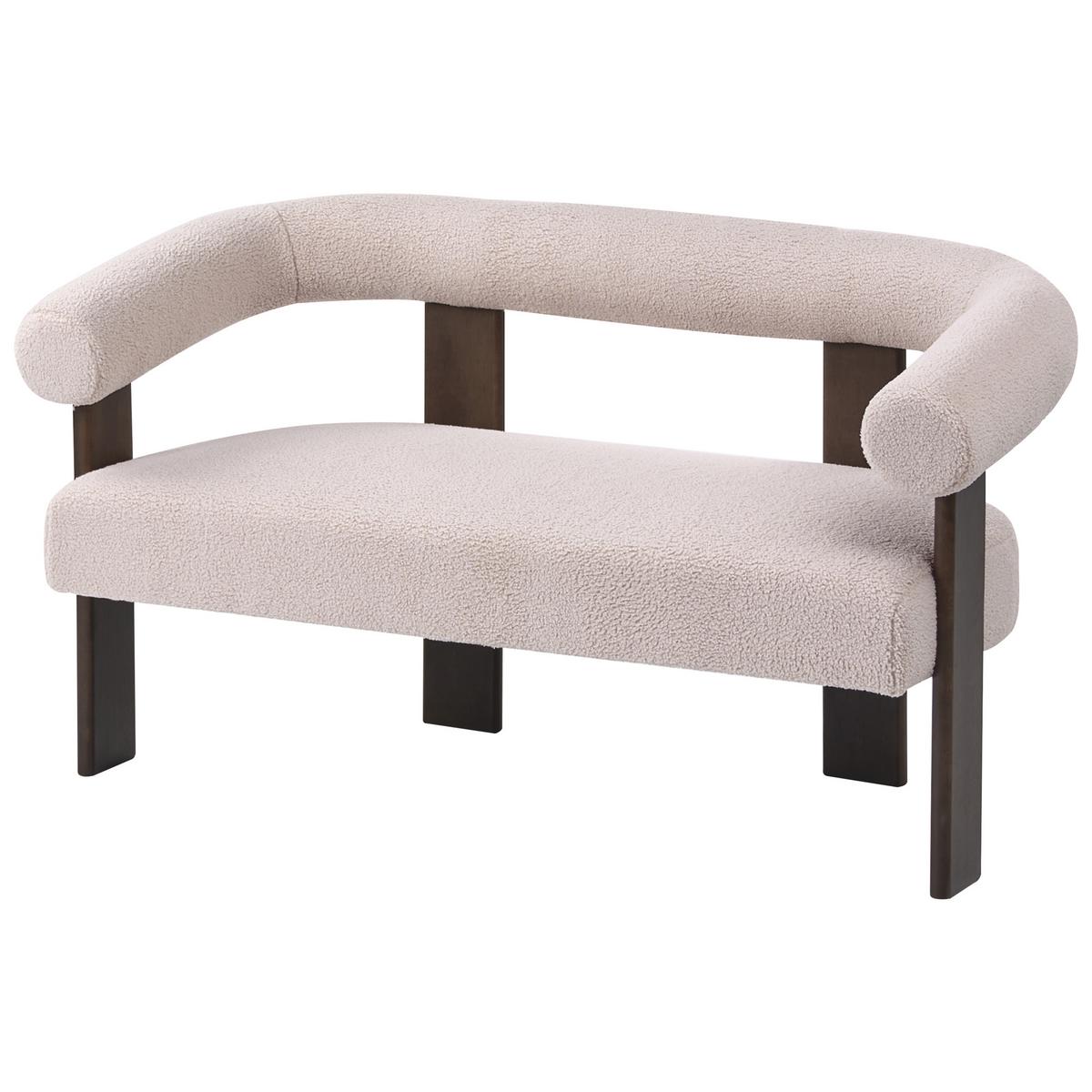 2-SITZER-SOFA Bouclé Dunkelbraun/Beige Ilbro - Beige, Textil (138/76/68cm) - Beliani