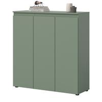 KOMMODE grün 105 x 11 cm, Anrichte mit 10 Fächern - Schwarz/Grün, Holzwerkstoff/Kunststoff (105/111/37cm) - Inn.Furn