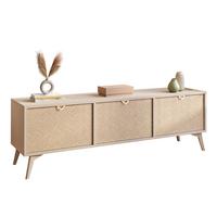 TV Element ALOE Fischgrätenmuster Scandi Sandbeige - Beige, Holzwerkstoff (158/52/38cm) - Lookway