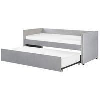 AUSZIEHBETT 90x200 cm Grau Troyes - Hellgrau, Textil (90/200cm) - Beliani