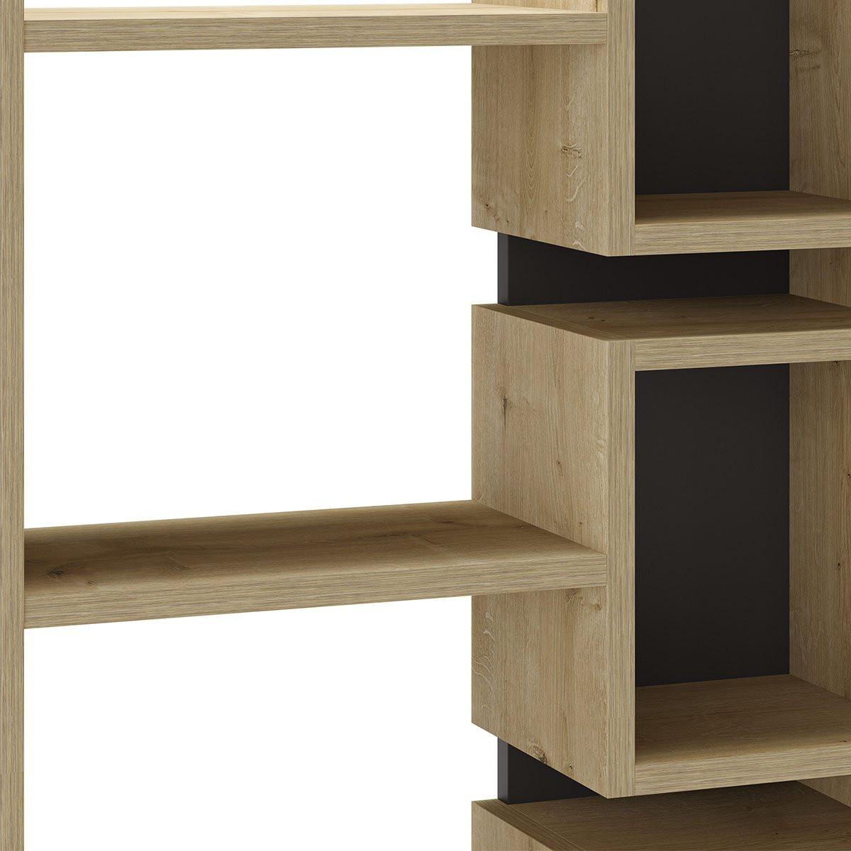 REGAL Design H168,5 cm - Eladi - Eiche Bianco/Anthrazit, Holzwerkstoff (22/168.5/60.4cm) - Calicosy