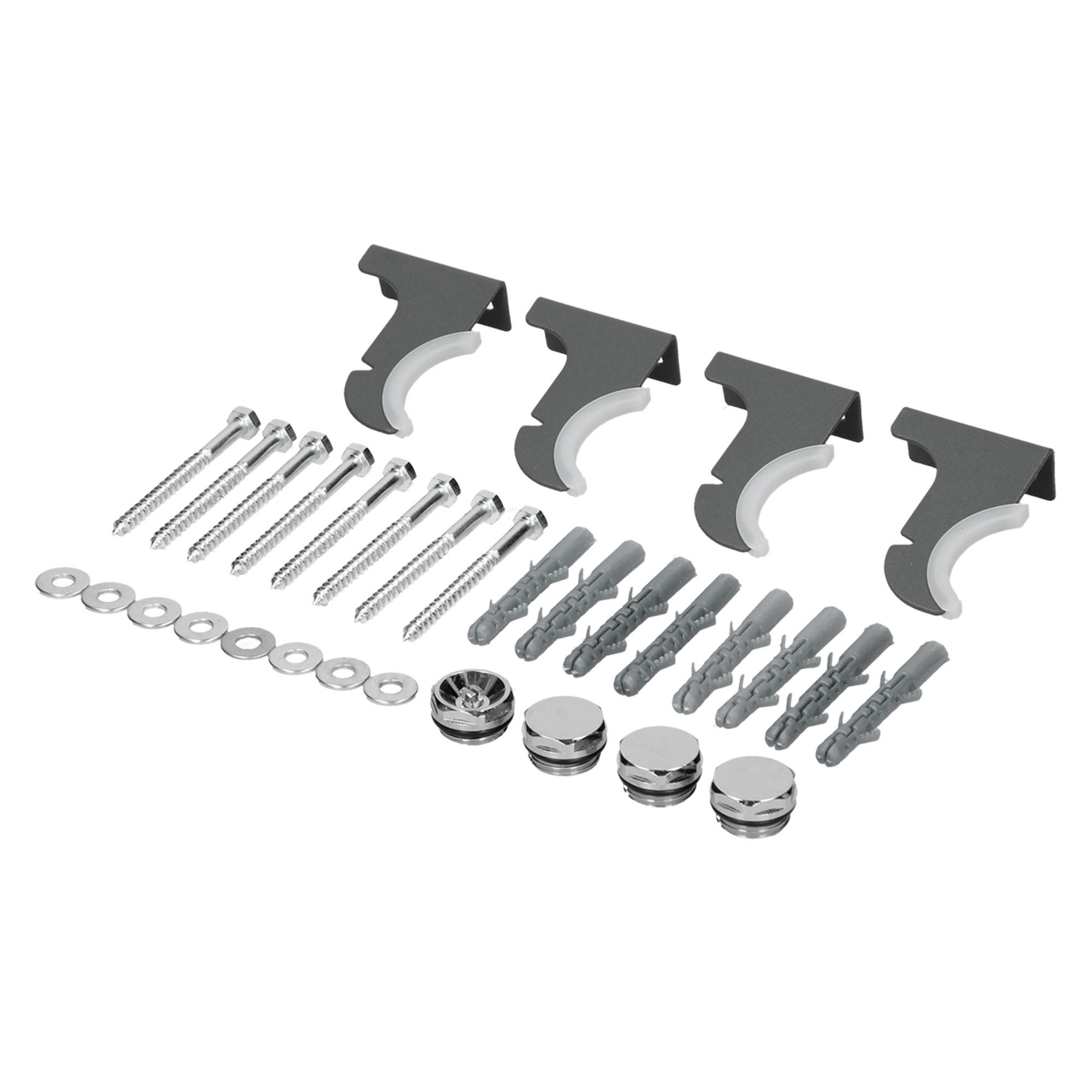HALTERUNG FÜR DESIGNHEIZKÖRPER Anthrazit - Anthrazit, Kunststoff (2/3.5/5cm) - LuxeBath