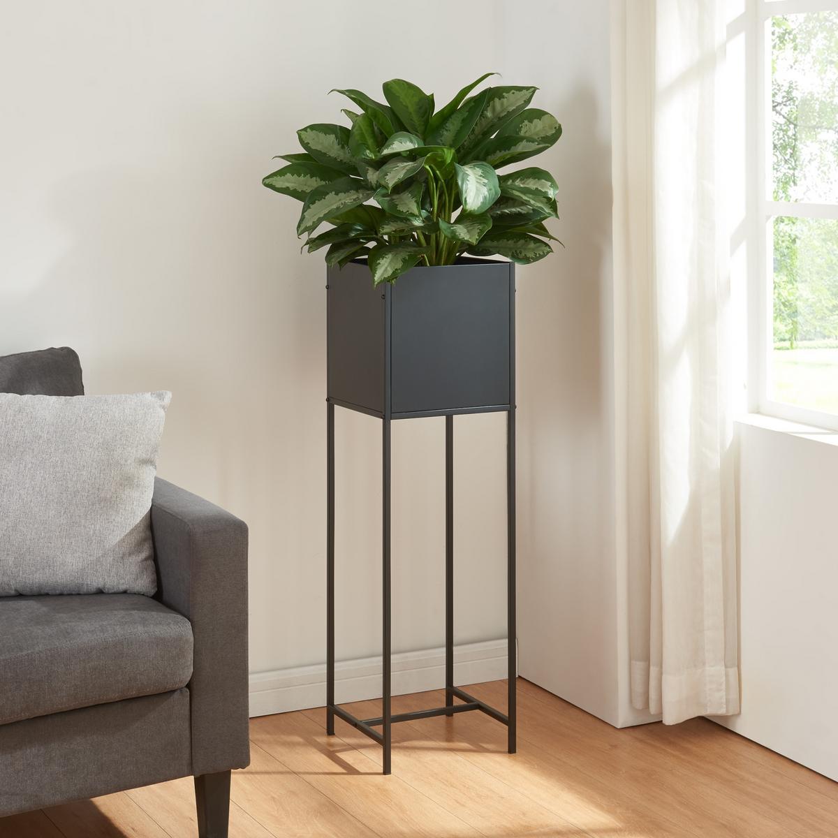 PFLANZENSTÄNDER Porsgrunn - Schwarz, Metall (30/100/30cm) - [en.casa]