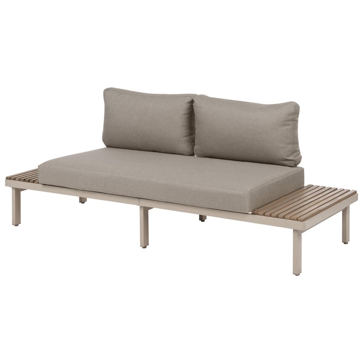 LOUNGE-SET mit Tisch 5-Sitzer Akazienholz Beige Fivizzano - Hellbraun/Beige, Holz - Beliani