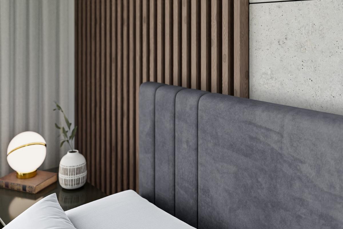 BOXSPRINGBETT IDRIKO KING - 140x200 - H3/H4 - Dunkelgrau - Dunkelgrau, Holzwerkstoff (140/200cm) - ALTDECOR