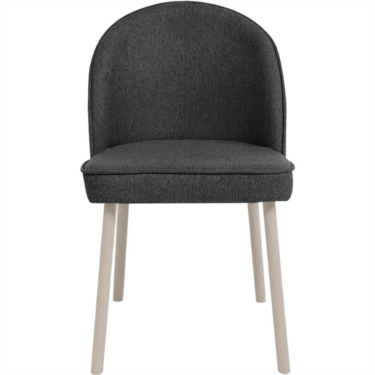 STUHL Luna, Polsterstuhl für das Esszimmer mit kaschmirfarbenen Holzbeinen, Dunkelgrau - Kaschmir/Dunkelgrau, Holz (51/87/46cm) - Beautysofa