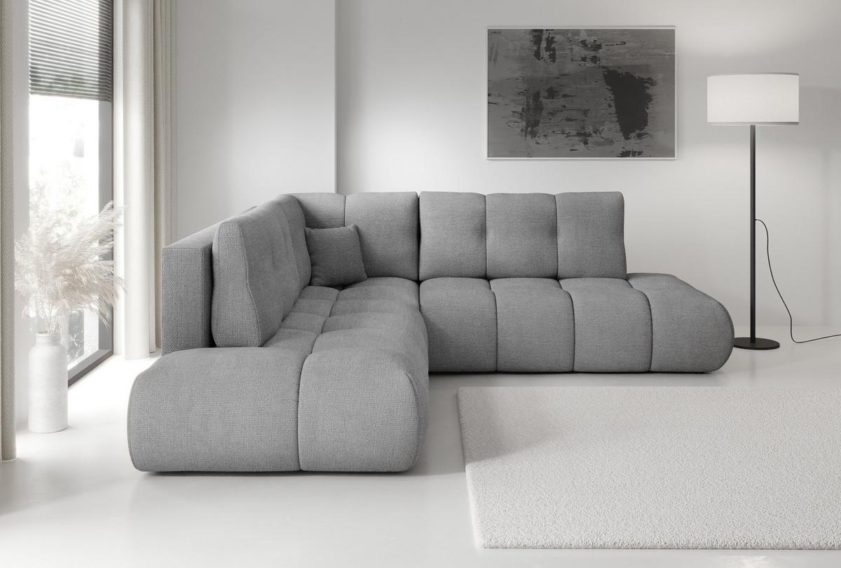 ECKSOFA DUCA II L-S Grau Chenille mit Schlaffunktion - Grau, Holz (266.5/266.5cm) - MASSENO